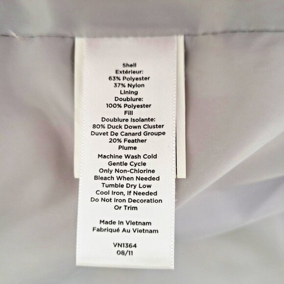 Talbots Women’s Silver Grey Puffer Jacket Duck Down Size S - Picture 6 of 6